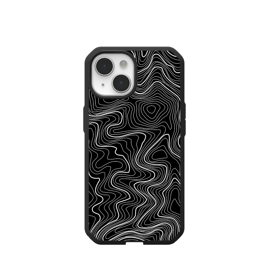 Civilian LT Case With MagSafe For Apple iPhone - Black Topography 2